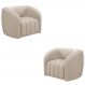 Kit 2 Poltronas Decorativas Sala de Estar Adam Veludo Bege G45 - Gran Belo
