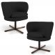 Kit 02 Poltronas Decorativas Melissa Base Xis Giratória B-300 Veludo Preto - Domi