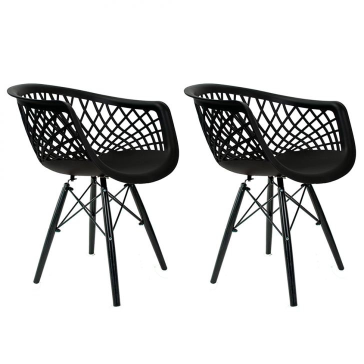 Conjunto com 2 Cadeiras Web Preto