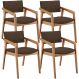 Kit 04 Cadeiras Para Sala de Jantar Estar Living Giorgia L02 Suede Marrom - Lyam Decor