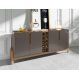 Buffet 4 Portas c/ Prateleiras Luna 1,90 Cinza Perola/Cedro