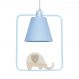 Pendente Geométrico Retângulo Elefante Azul Quarto Bebê Infantil Menino
