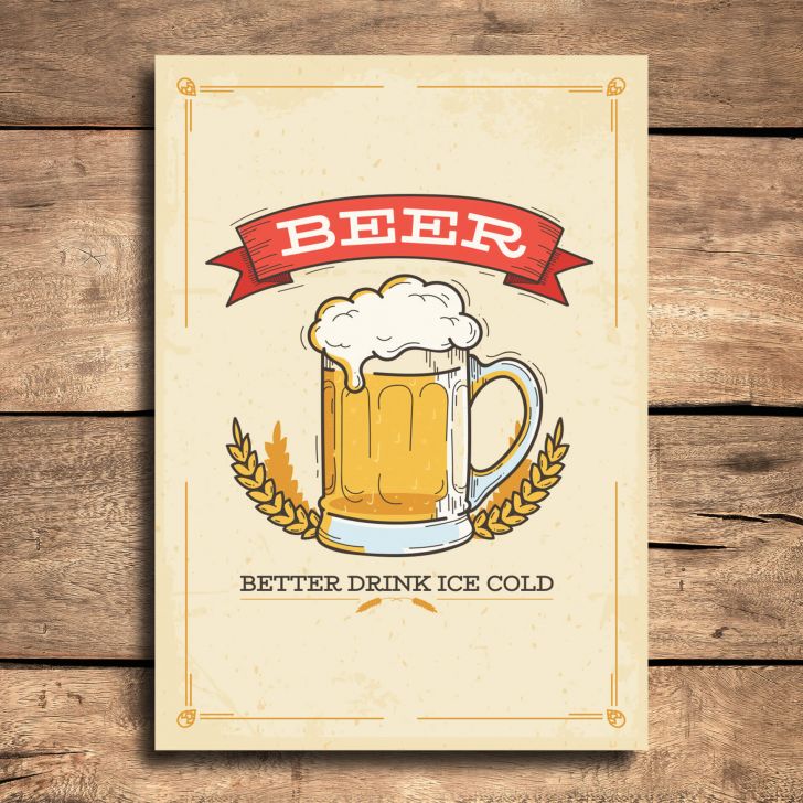 Placa Decorativa MDF Cerveja Drink Cold 30x40