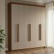 Guarda-Roupa Casal 6 Portas Batentes Rustic/Crema/Rustic Venus Madesa
