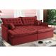 Sofá Sem Caixa Retrátil Reclinável 2,95m Cama inBox Versátil de Pillow Top e Molas Velusoft Vermelho