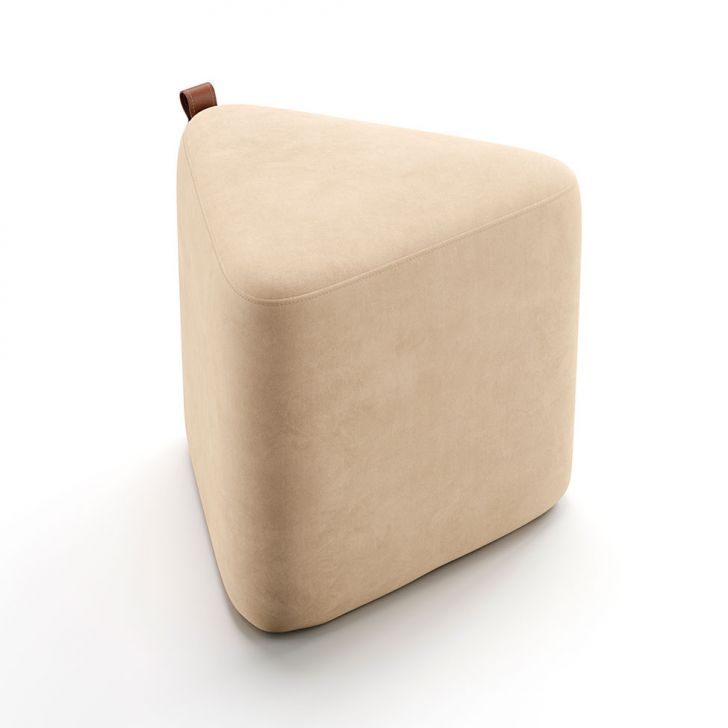 Puff Tortilha Suede Bege e Avelã 45 cm