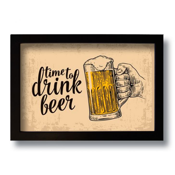 Quadro Decorativo Vintage Drink Beer  33x43 cm