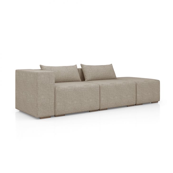 Sofá 4 Lugares Com Puff Riade Itacaré Bege 363 Cm