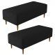 Kit 02 Puffs Decorativos Sala de Estar Bali W01 Pés Palito 120x50 cm Linho Chumbo - Lyam Decor