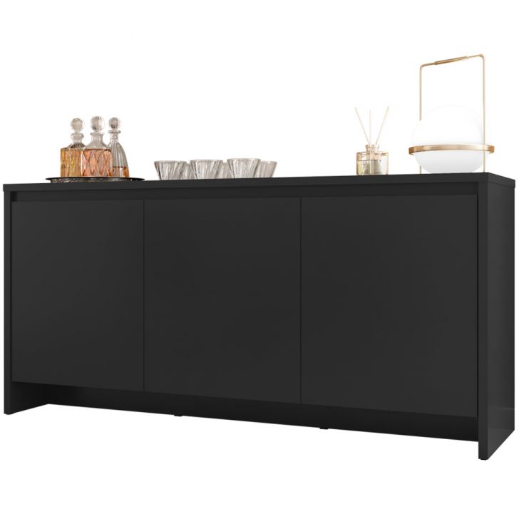 Balcao Buffet 50523 3 Portas 160cm Preto DCASA