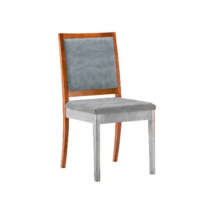 Encosto Moldura Iguatemi Madeira Maciça Avelã Linho Cinza