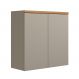 Armário Aéreo Allure 2 Portas Gris e Jequitibá 80 cm