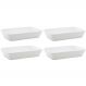 Conjunto de Travessas de Porcelana Lyor Linea 1L Brancas 4 Pratos Refratários Retangulares