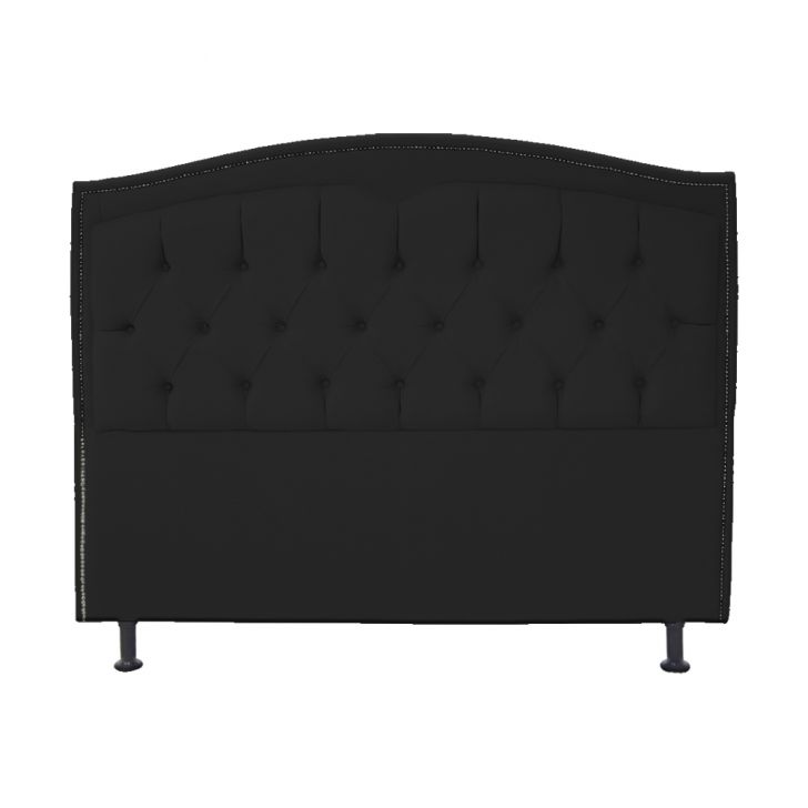 Cabeceira Solteiro 90cm Para Cama Box Diana Suede Preto - DS Estofados