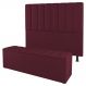 Kit Cabeceira e Baú Cama Box King Size Cora 195cm Suede Bordô - Desk Design