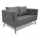 Poltrona Namoradeira Paris D07 2 Lugares Linho Mescla Chumbo - D'Rossi