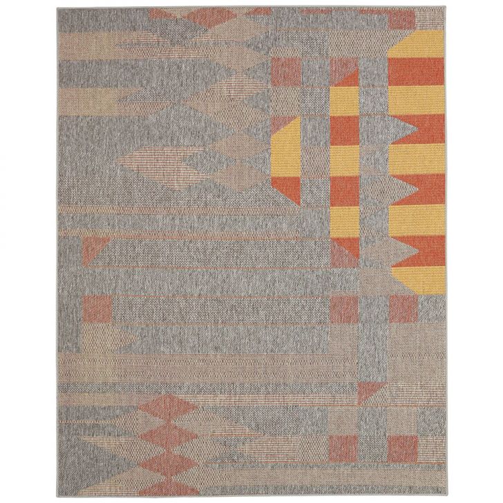 Tapete New Colors Mosaic Retangular (200x250cm) Cinza e Amarelo