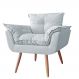 Poltrona Decorativa Opalla Suede Branco - DS Estofados