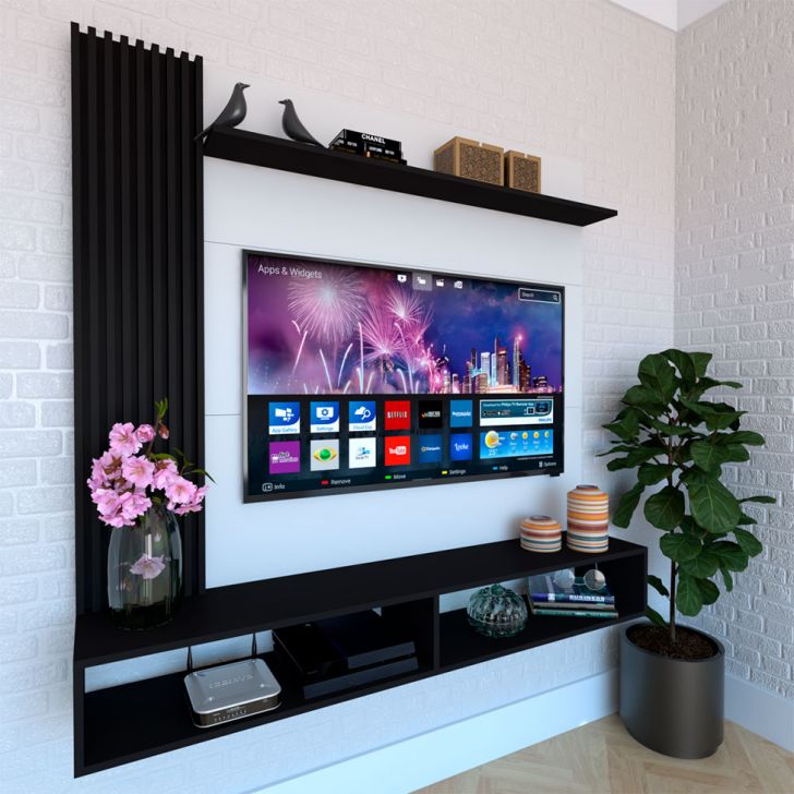Painel para TV até 42 Polegadas Sand Branco e Preto