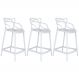 Kit 3 banquetas médias Masters Allegra 66 cm Branco