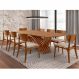Conjunto de Mesa de Jantar Retangular com Tampo Madeira Grazzia e 8 Cadeiras Parma Linho Bege e Imbuia