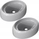 Kit 02 Cubas de Apoio Oval Para Banheiro Lavabo C01 Capri O39 Cinza - Lyam Decor