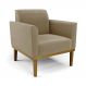 Poltrona Decorativa Isabella Pés Fixo em Madeira Castanho Suede Nude G19 - Gran Belo