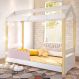 Cama de Solteiro Poppy Branco/Rosê com LED e Colchão