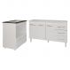 Gabinete Armário Carine 138 cm com Tampo Tampão e Balcão Evelyn Para cooktop 5 Bocas Branco