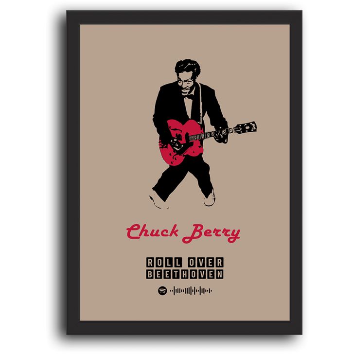 Quadro com Moldura Interativo - Chuck Berry: Roll Over Beethoven - Pequeno
