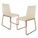 Kit 2 Cadeiras de Jantar Estofada Lille Base Bronze Veludo Bege - Montanaris Decor