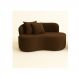 Sofá Decorativo Curvo Orgânico Nature Gaia Suede Marrom - Montanaris Decor