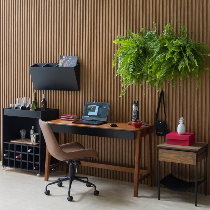 Escrivaninha Alencar 1 GV Preta e Amêndoa