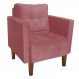 Poltrona Decorativa Lívia Suede Rose Pés Chanfrado D'Rossi