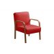 Poltrona Decorativa Anita Braço Madeira - Suede Vermelho