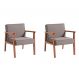 Conjunto com 2 Poltronas Júlia Natural e Cinza