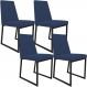 Kit 04 Cadeira Para Sala Jantar Base Aço Industrial Preto Dafne L02 Suede Azul Marinho - Lyam Decor