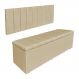 Kit Cabeceira Painel e Calçadeira Baú Casal 1,40m Londres Linho Dourado Dal Poz Estofados