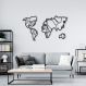 Quadro Escultura Mapa Mundi Rostos Preto 120x67 Preto