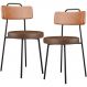 Kit 02 Cadeiras Decorativas Estofada Para Sala Jantar Barcelona L02 Couríssimo Camel Marrom - Lyam