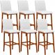 Kit 06 Banquetas Altas Para Cozinha Sala de Jantar Fixa Zoe B04 Facto Branco - Lyam Decor