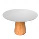 Mesa de Jantar Cone Redonda 80 cm Base Madeira Freijó Tampo Laqueado