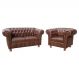Conjunto Sofa Namoradeira Chesterfield Capitone Luis XV Courano Marrom / decoracao, sala tv estar, recepcao