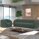 Conjunto Sala de Estar Sofá 292cm 4 Lugares e Poltrona Adam Veludo Cinza G45 - Gran Belo
