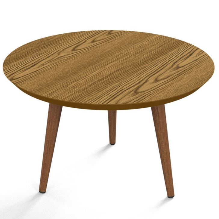 Mesa de Centro Redonda Pés Madeira Luna 590 Cumarú - Patrimar