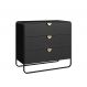 Cômoda Luna 3 Gavetas Preto e Dourado