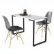 Conjunto Mesa de Cozinha Prattica Industrial 120cm e 2 Cadeiras Eames F02 Branco/Preto - Mpozenato