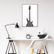 Quadro Instrumento Musical Baixo 100x70 Filete Marrom