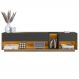 Rack Moderno Com LED 03 Gavetas 180cm Mel Grafite PRODDY