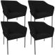 Kit 4 Cadeiras Para Sala de Jantar Estar Living Olívia L02 Bouclê Preto - Lyam Decor